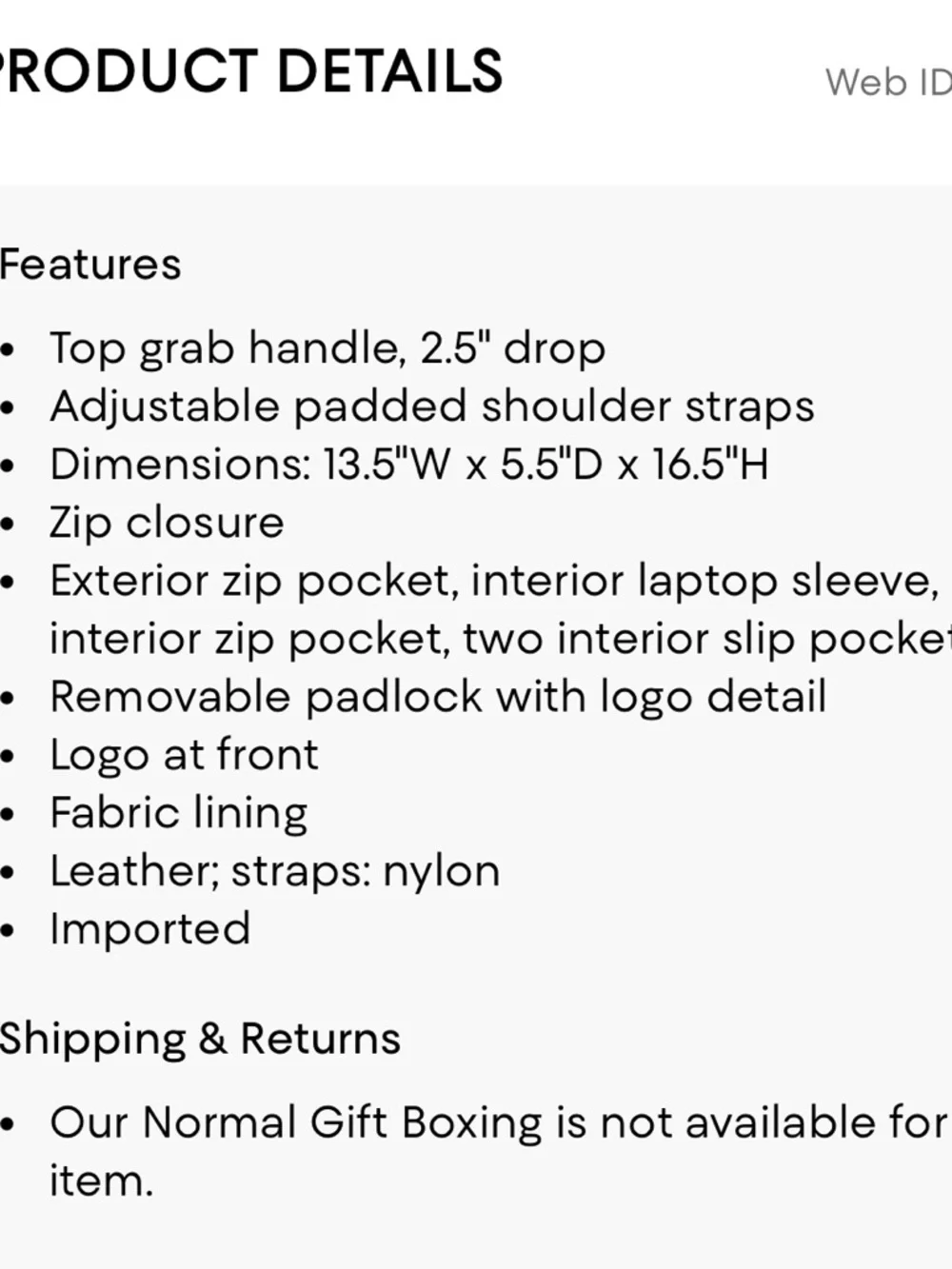 WANT Les Essentiels Smooth Leather  Backpack w/Lock